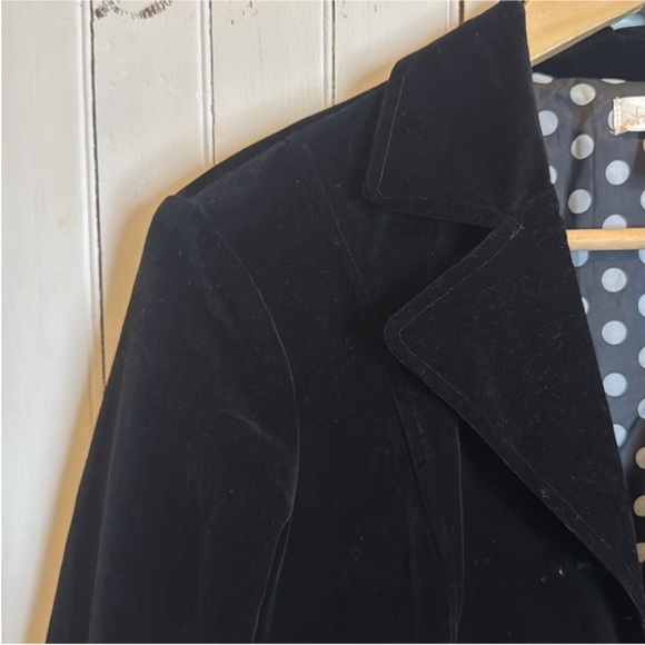Whitewash Blazer Black Velvet Size L - Picture 3 of 7